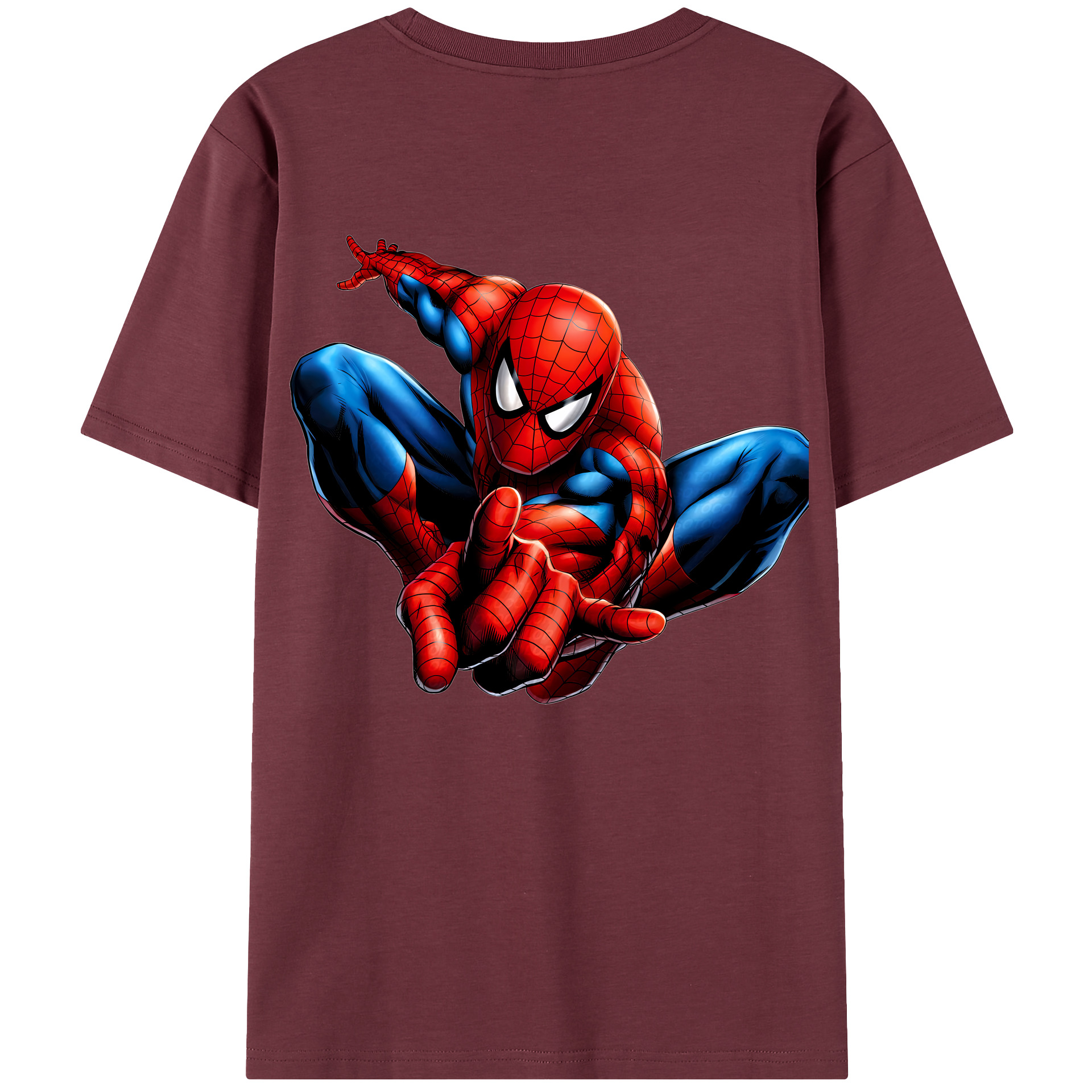 （画像用） Spider Man スパイダーマン 綿100％半袖Tシャツ（背面プリント）
